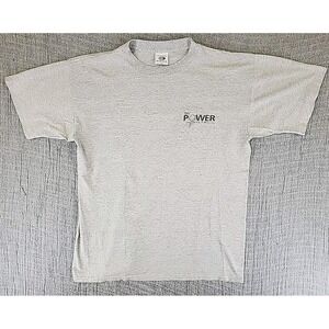 Vintage 90s Coed Sportswear THE POWER OF A WOMAN Single Stitch Gray Shirt XL